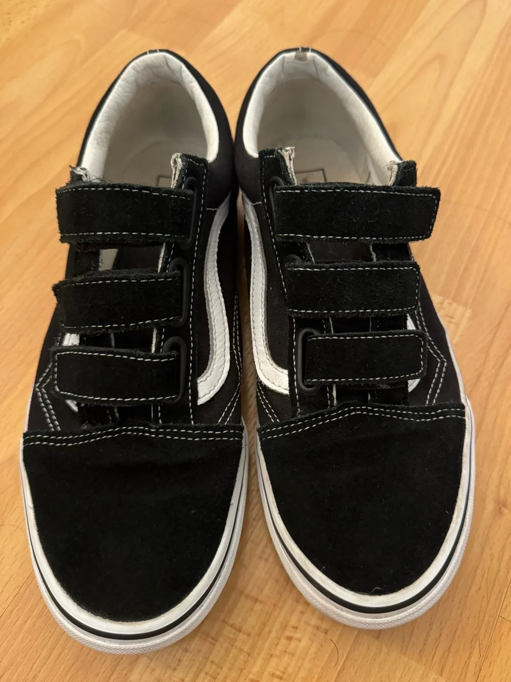 Vans Old School Black and White Velcro Skate Sneakers Men’s 9 Women’s 10.5 - Picture 1 of 8